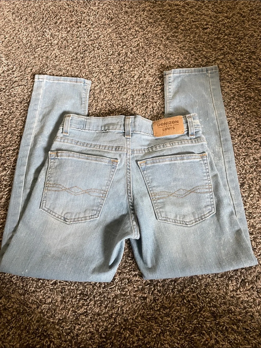 Denizen from Levi's Faded Light Blue Distressed White Washed Girls Jeans